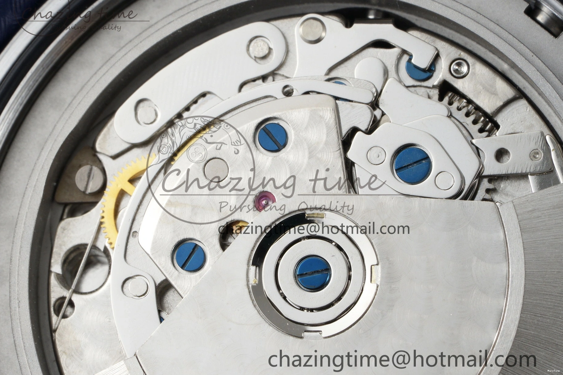 MIROTIME 0323 Pilot Chrono SS AZF 1:1 Best Edition Blue Dial on Brown Leather Strap A TimelessDesign 7060